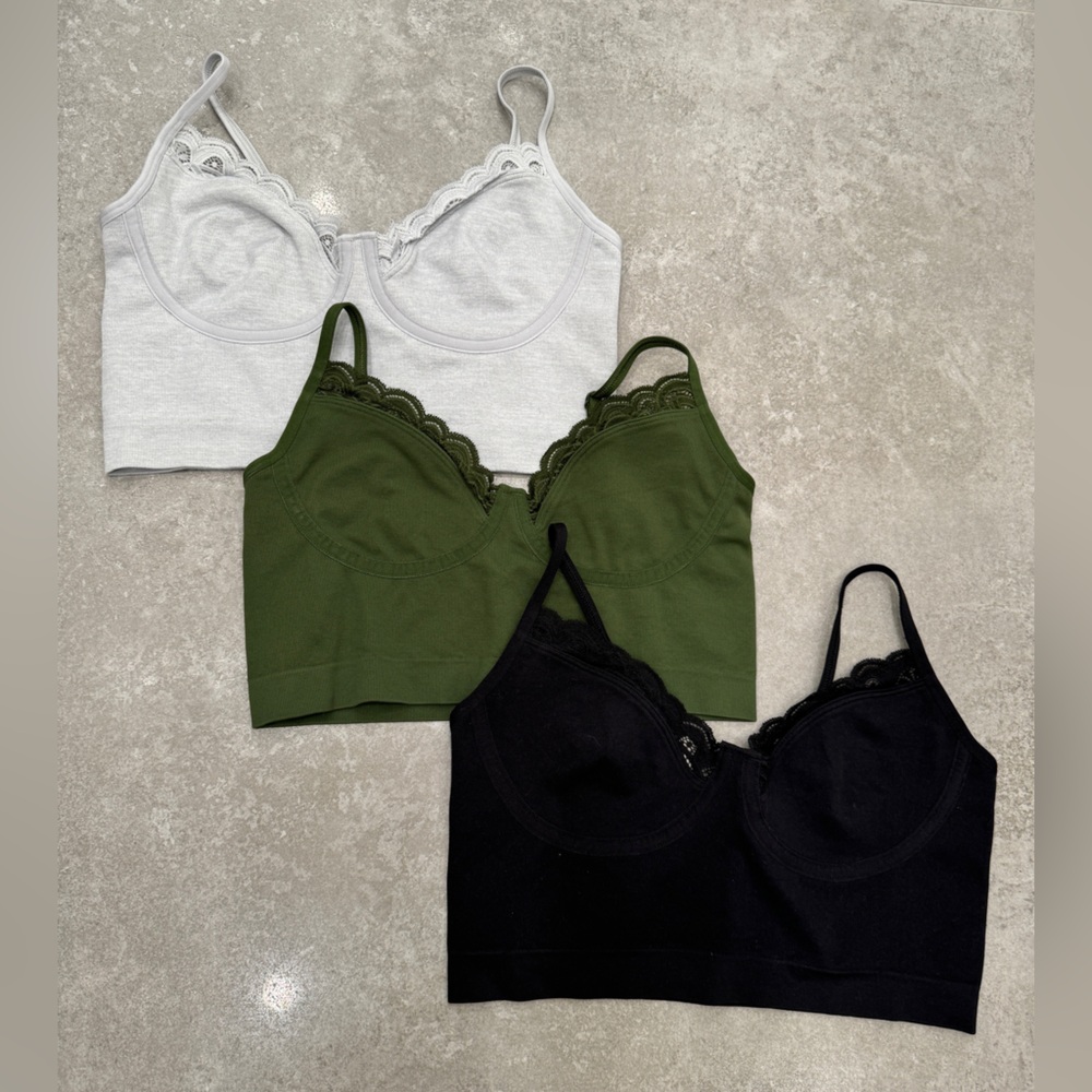 Aerie cropped bralette - pack of 3